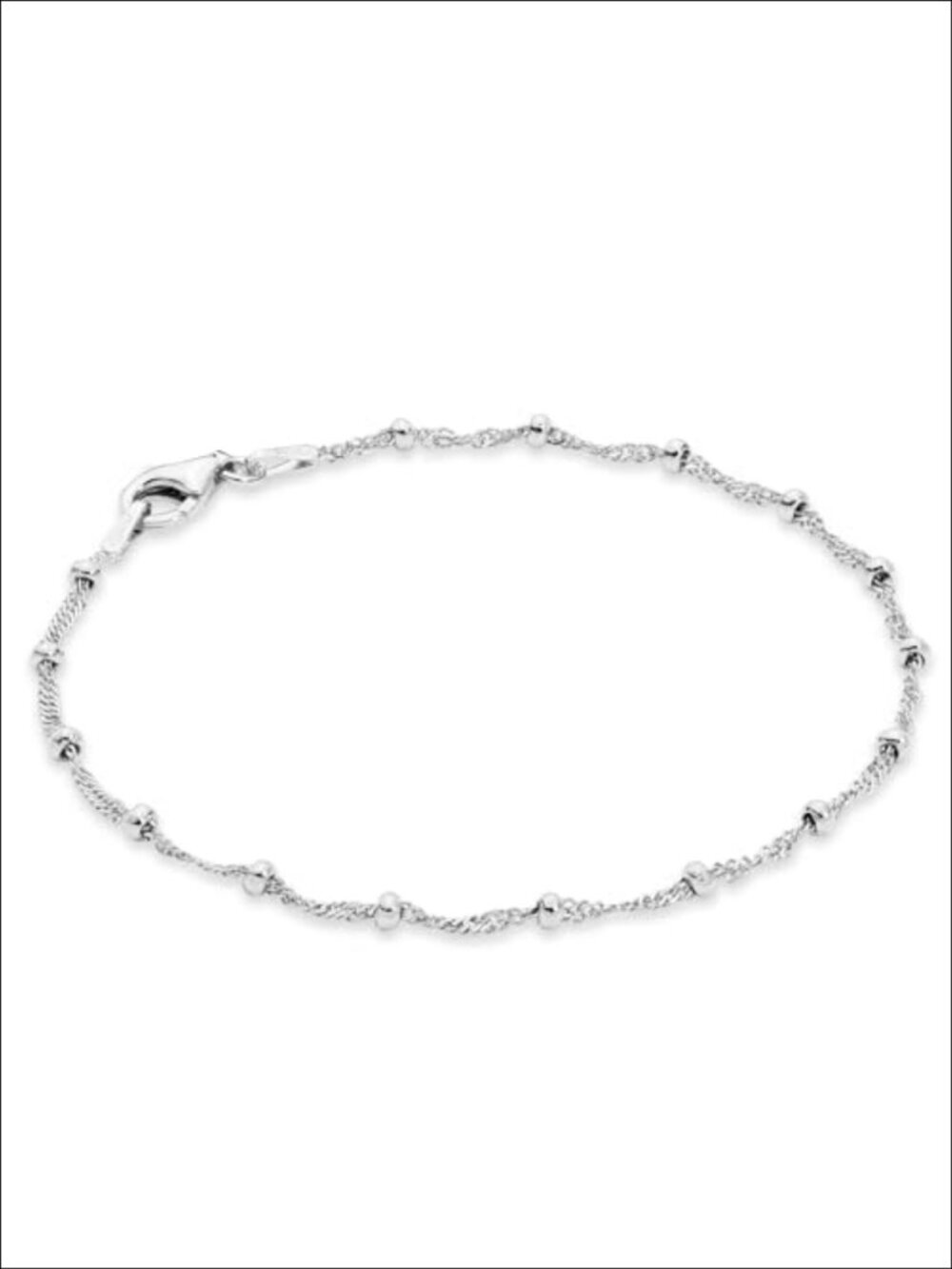 925 Sterling Silver Singapore Bead Bracelet 18K Gold Plated Dainty Layering